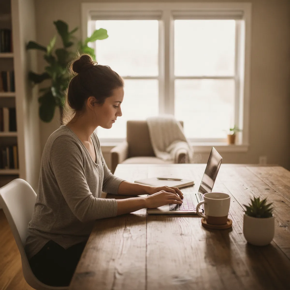 Rédacteur web freelance travaillant sur son ordinateur portable