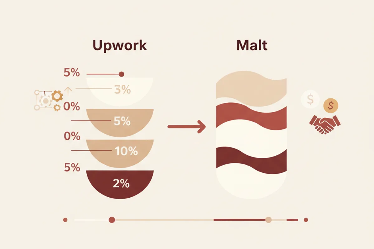 tarifs Upwork Malt comparaison freelance